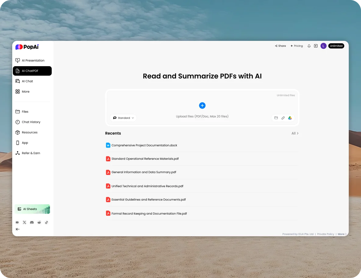 PopAi AI ChatPDF - Read, annotate and chat with PDF documents using AI-powered comprehension